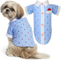Parisian Pet Anchor Dog Shirt – Nautical Shirts for Medium Dogs – Summer Puppy Clothes – Lightweight and Breathable Dog Clothes – Light Blue Dogs Beach Outfit - Comfortable and Trendy Pet T Shirts