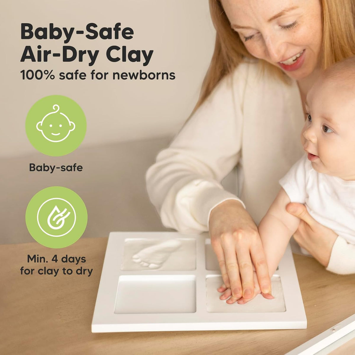 KeaBabies Baby Hand and Footprint Kit, Baby Footprint Kit (Alpine White)