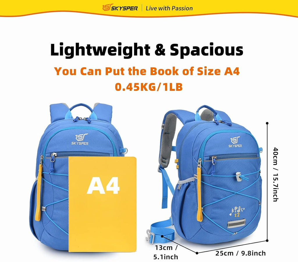 SKYSPER Kids Backpack 12L/18L Kids Travel Backpack Boy Girl for Ages 4-10