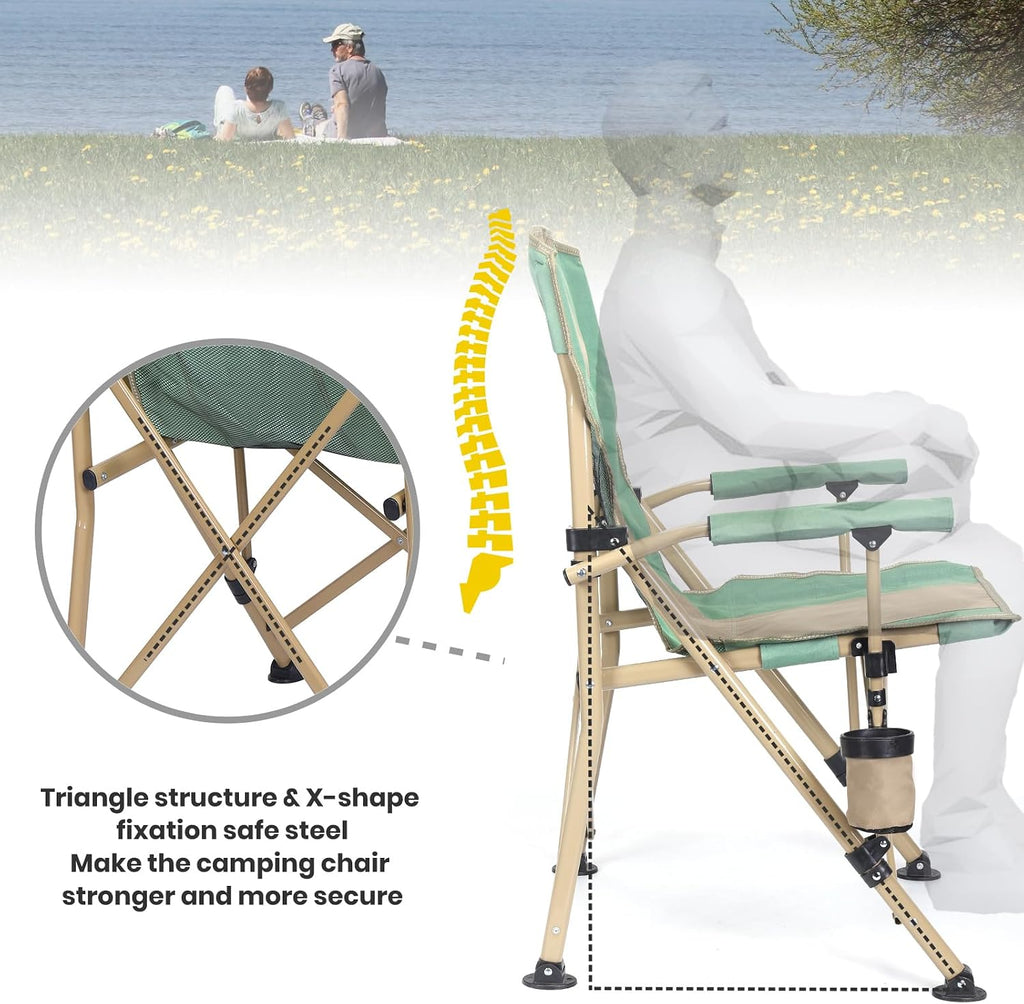 XGEAR Portable Camping Chair for Adutls Outdoor Camp Chairs,Blue