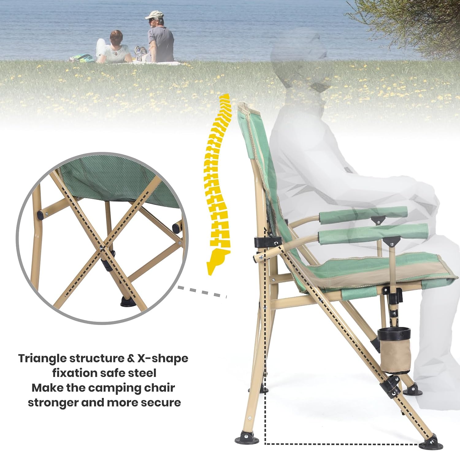 XGEAR Portable Camping Chair for Adutls Outdoor Camp Chairs,Blue