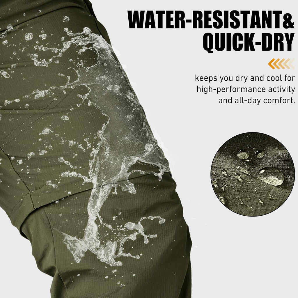 mixtiq Mens Hiking Convertible Pants Water-Resistant Quick Dry Pants