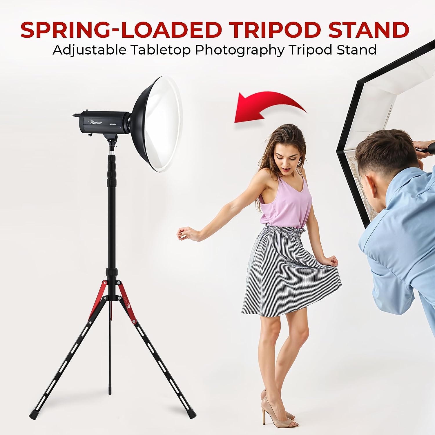 REFLEX CAMERA Aluminum Travel Light Stand 7ft 3" - 88" - Lightweight, Compact & Portable 3/8" 1/4" Screw, Photography & Lighting Light Stand for Photography, Flashguns, Softboxes & Background Lighting