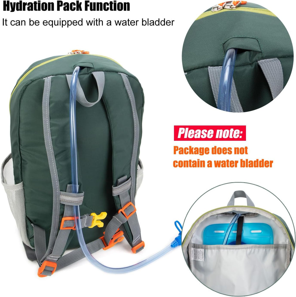IVYGREEN Small Kids Hiking Backpack for Camping or Short Trip, Green, S