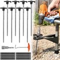 8-Pack GroundGrip Screw in Tent Stakes: 10 Inch Heavy Duty Ground Anchors