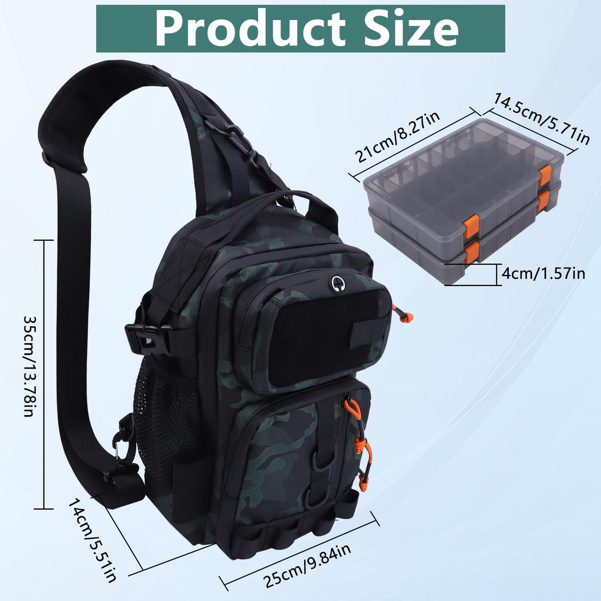 Fishing Backpack Tackle Storage Bag with 2 Tackle Boxes(Green)