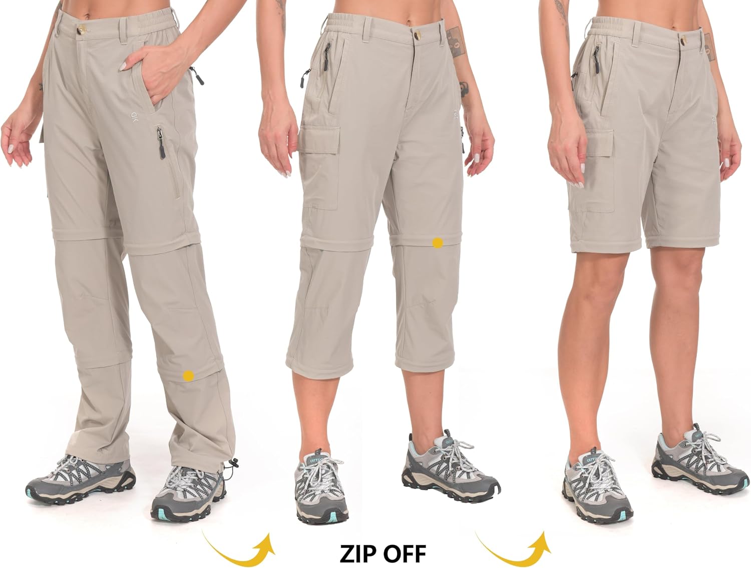 Little Donkey Andy Women's Convertible Pants, 3 in 1 Zip Off Hiking Pants