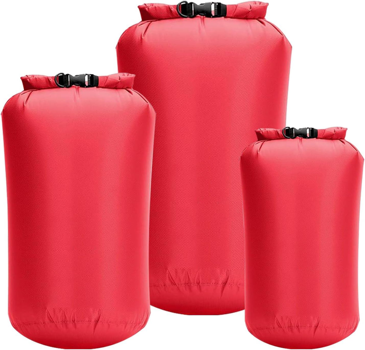Dry Bags Waterproof 3 Pack (5L, 10L, 20L) - Lightweight Dry Storage Bag Beach Bag for Travel, Boating, Fishing, Rafting, Swimming, Camping & Outdoor Activities - Durable & Compact Design - Grey