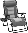 JEAREY Zero Gravity Chair, Oversized Padded Recliner - Gray/Light Gray
