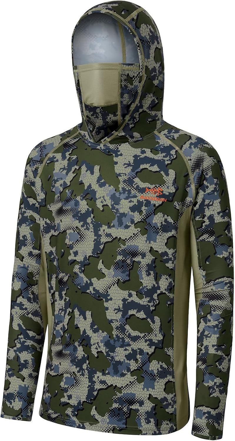 BASSDASH Men's UPF 50+ Camo Long Sleeve Hunting Fishing Hoodie Shirt