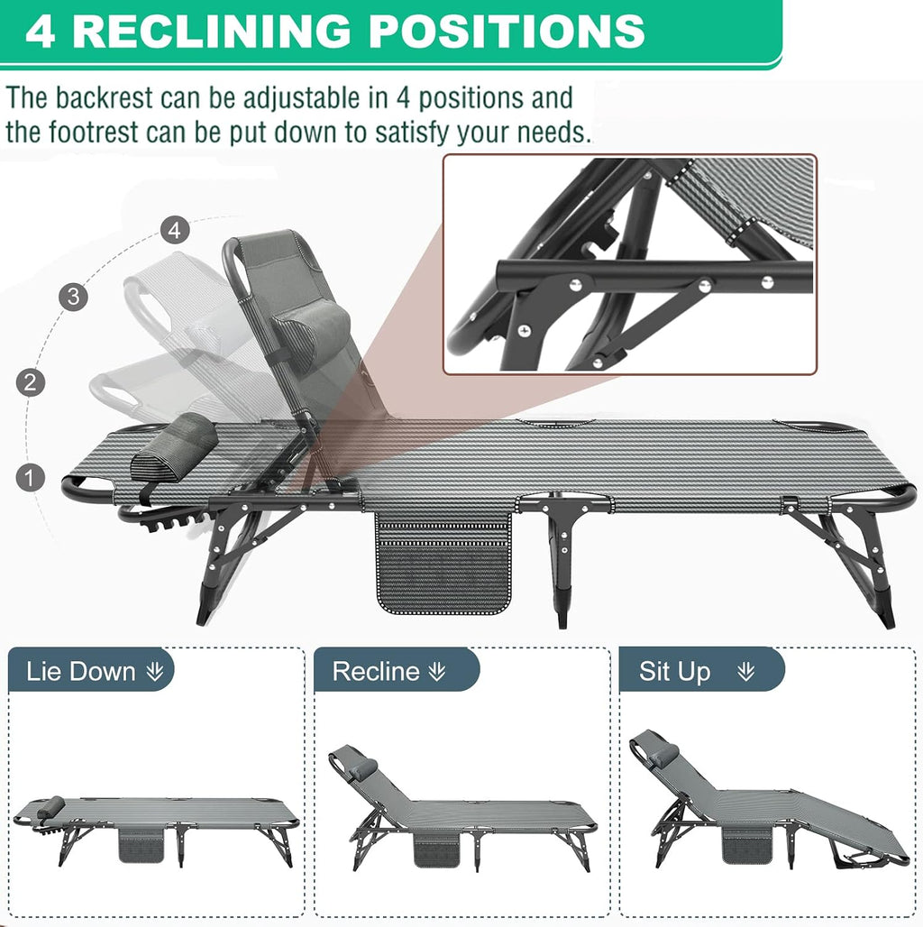 LILYPELLE Portable Folding Camping Cot with Mattress and Pillow for Adults