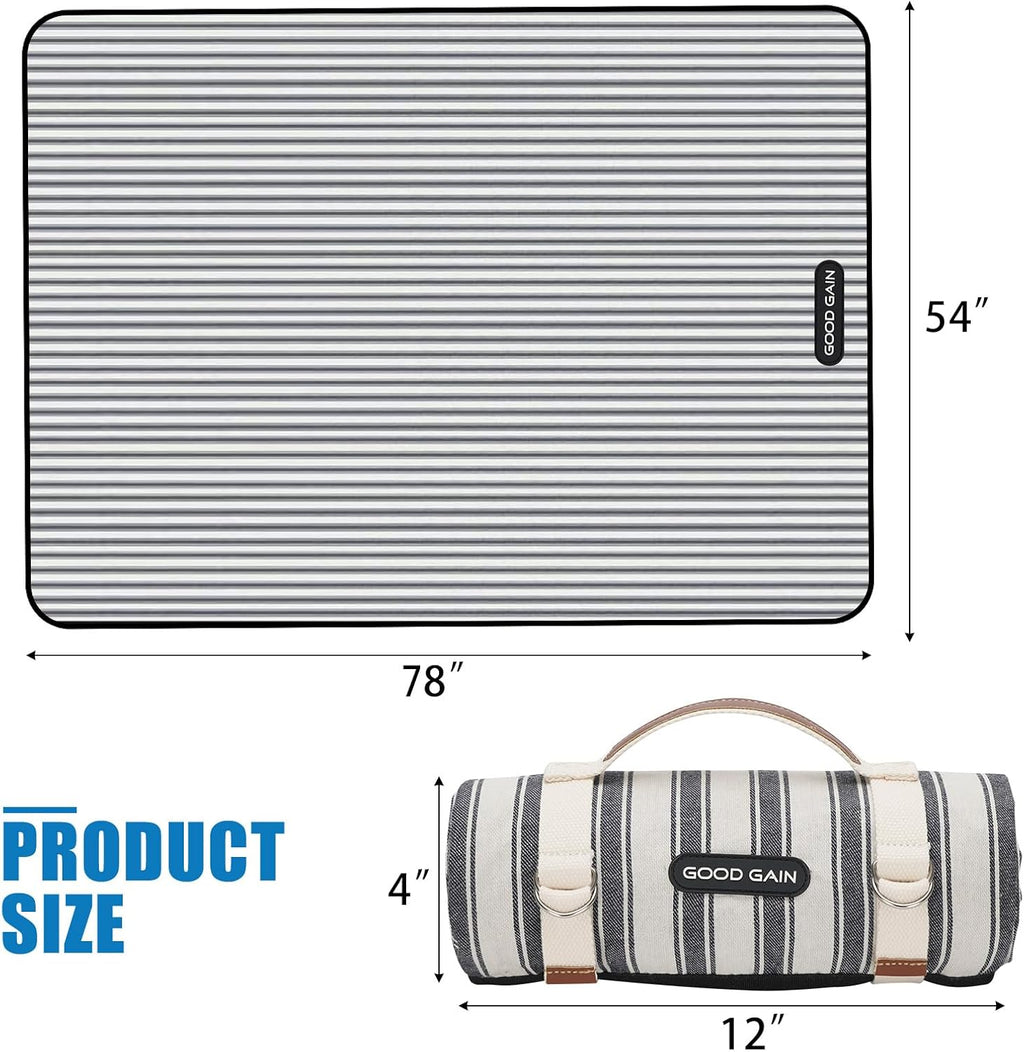 G GOOD GAIN Waterproof Picnic Blankets Outdoor Machine Washable, Berry Blue