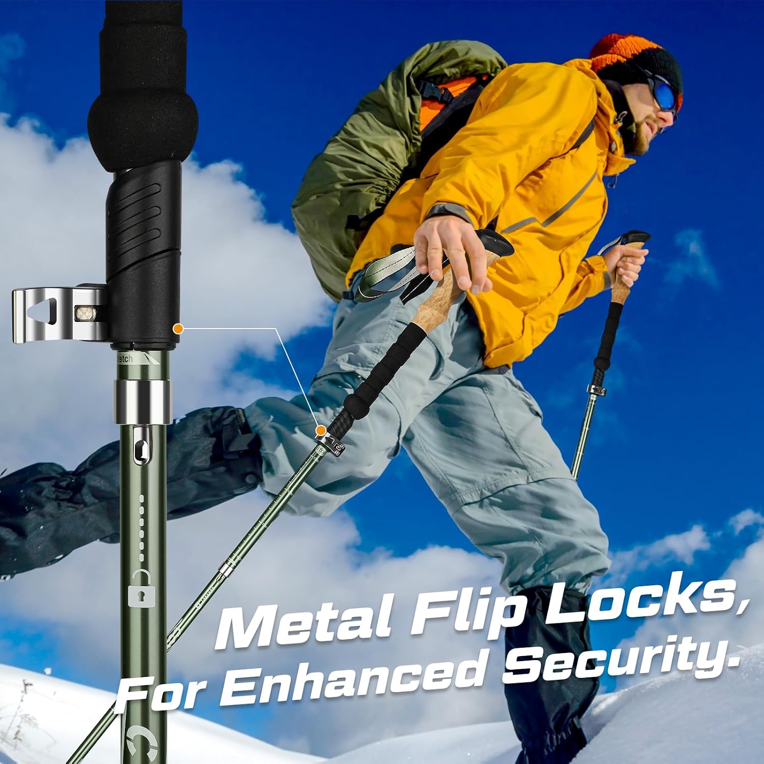 COVACURE Hiking Poles Collapsible, Aluminum Alloy 7075 Trekking Poles