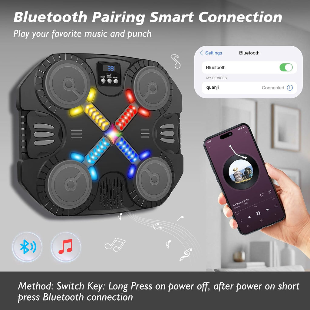 Music Boxing Machine with Gloves, Interactive Boxing Target for Active Kids