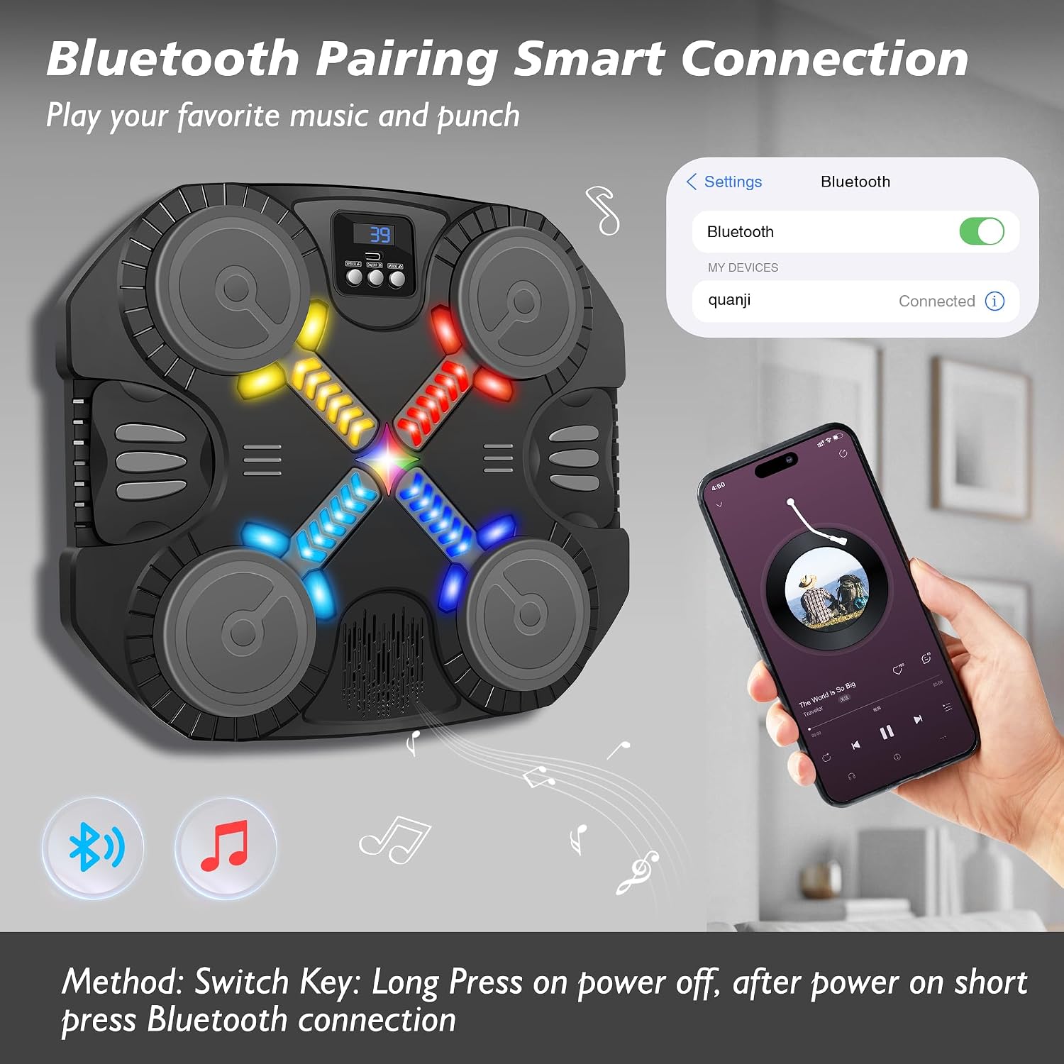 Music Boxing Machine with Gloves, Interactive Boxing Target for Active Kids