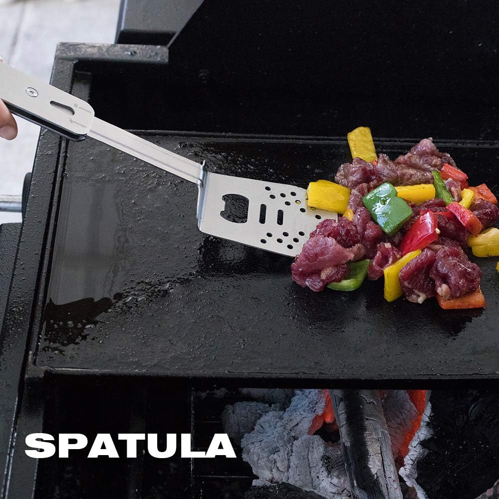 ROXON 4 in 1 Mini Folding BBQ Barbecue Combo Tool (Grey)