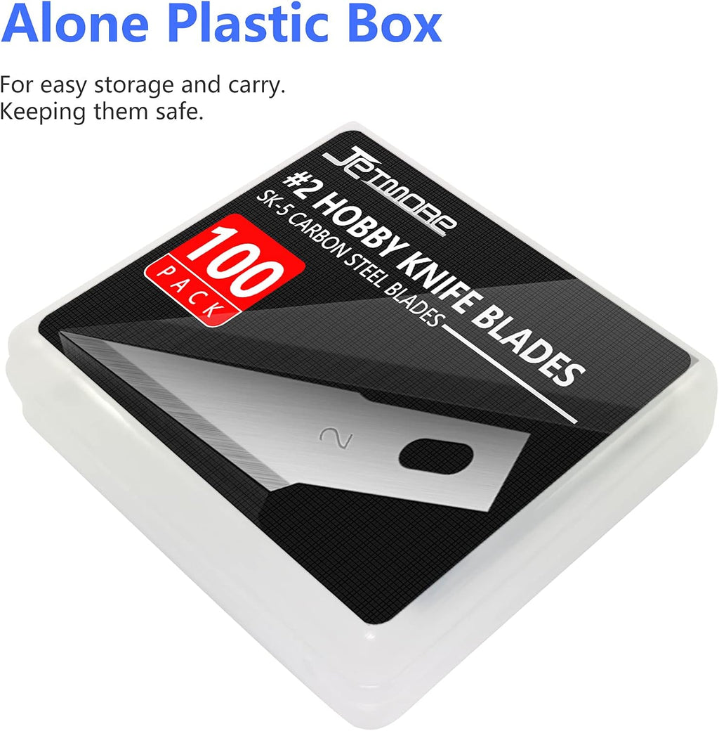 JETMORE 100 Pack Exacto Knife Blades #2, Craft Knife Blades for Art