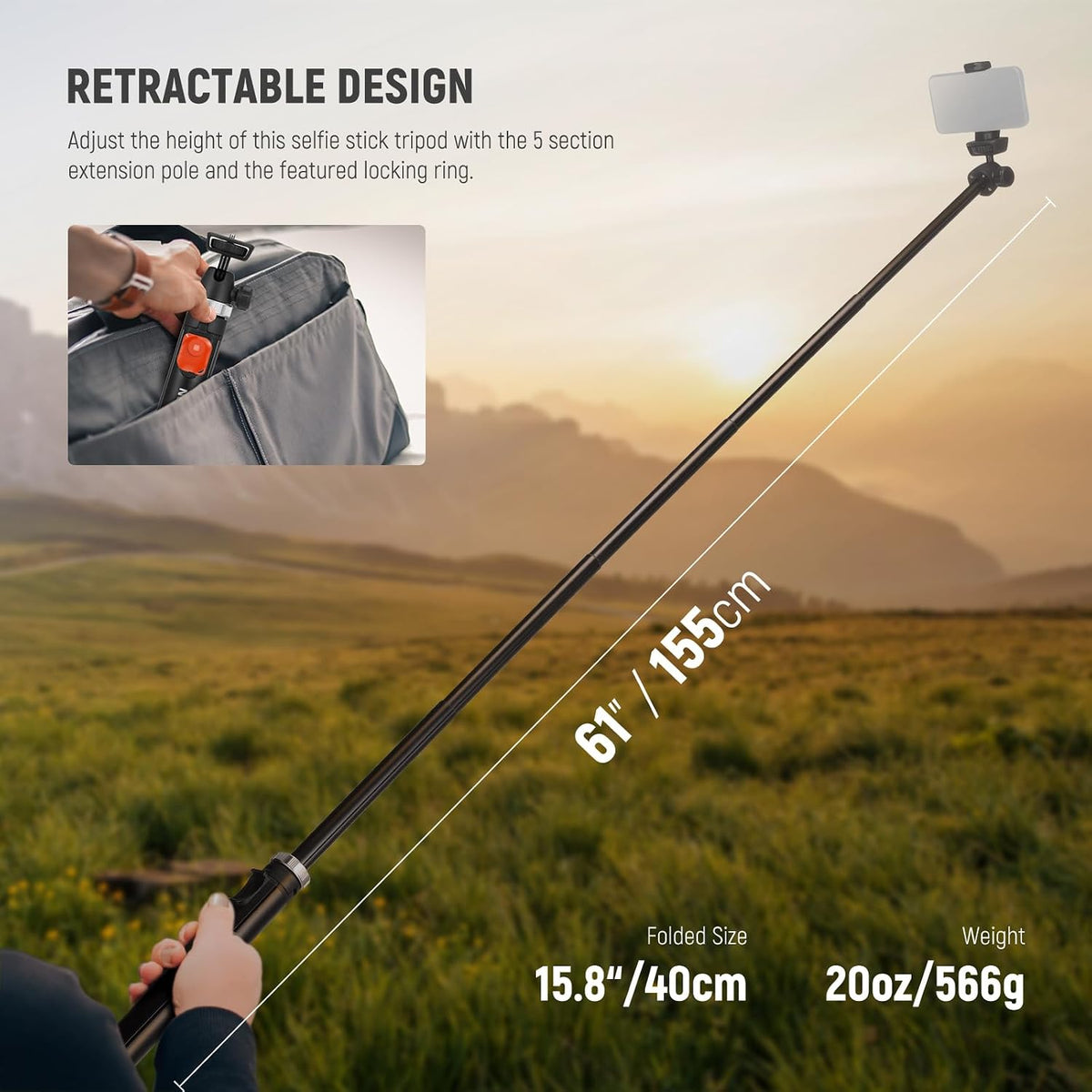 NEEWER Tripod for Cell Phone & Camera with Remote & Phone Holder, TS05