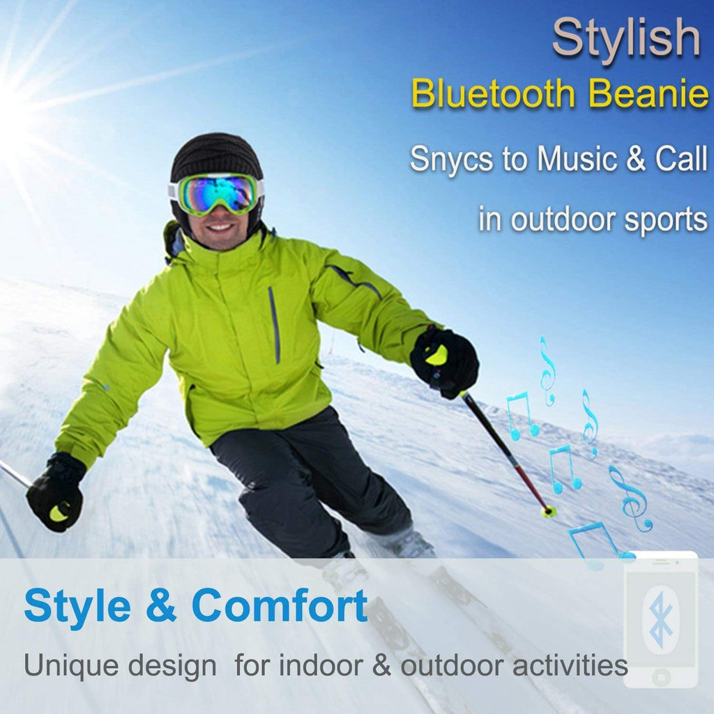 Rotibox Bluetooth Beanie Hat with Headphones for Outdoor Sports Xmas Gifts