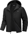 WULFUL Men's Softshell Jacket Waterproof Lightweight Insulated Windbreaker Fleece Lined Rain Shell Jacket for Hiking Travel