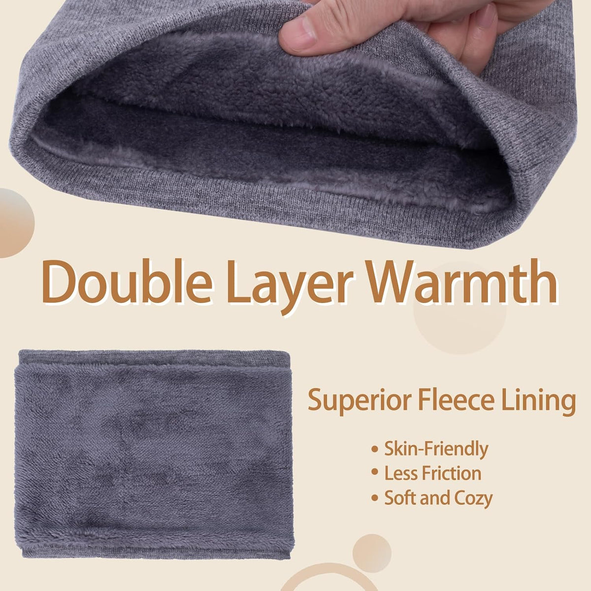 Neck Warmer Gaiter for Men Women,Winter Soft Thick Warm Fleece Lined Face Ski Mask Scarf Cold Weather Running