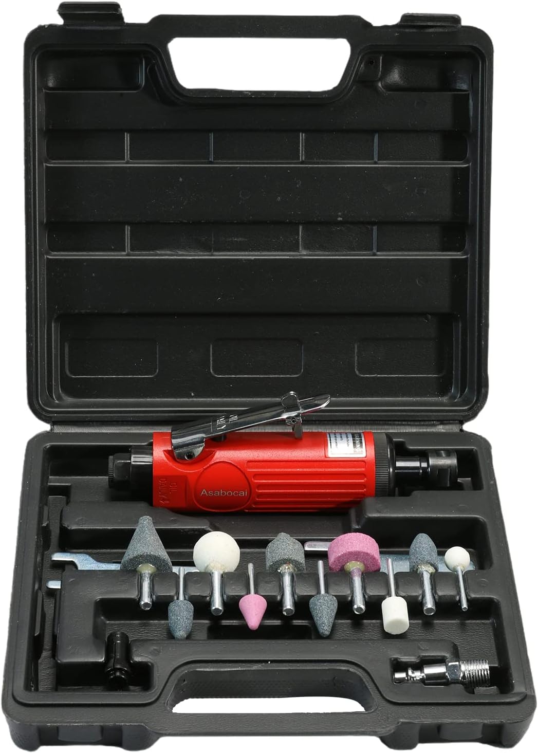 1/4inch Air Powered Die Grinder, Pneumatic Straight Die Grinder with 1/4"(6MM) and 1/8"(3MM) Collets,22000 RPM Rear Exhaust, Compact Size,Polishing Tool