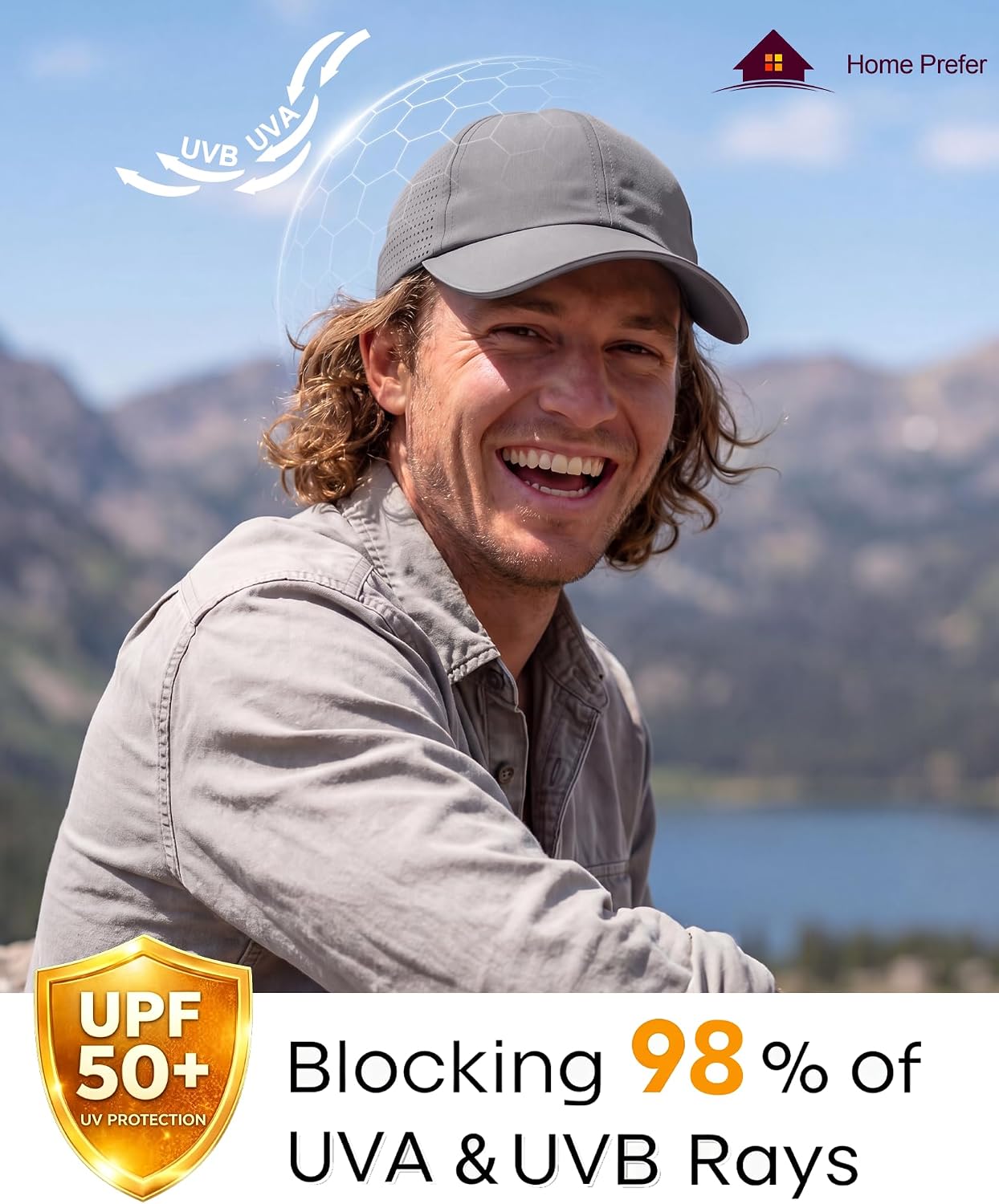 Home Prefer Reflective Water Repellent Quick Dry Airy UPF50+ Sun Hat for Men Women Outdoor Sports Baseball Caps Unisex