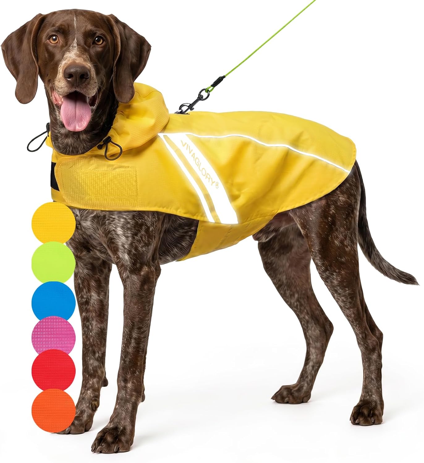 VIVAGLORY Dog Raincoat Wetoff Dog Rain Coat, XL, Yellow