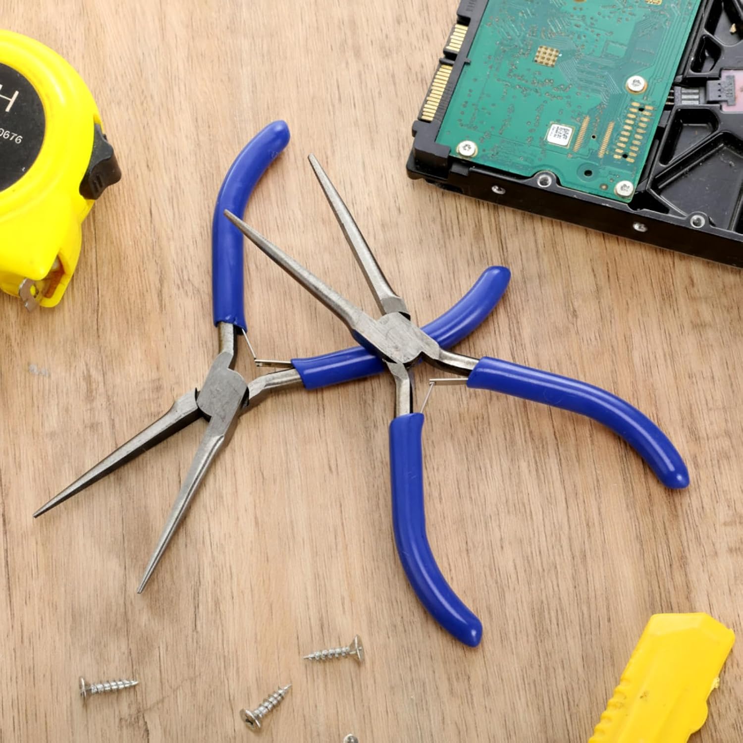 10 Pcs Mini Needle Nose Plier Bulk Jewelry 6 '', Blue