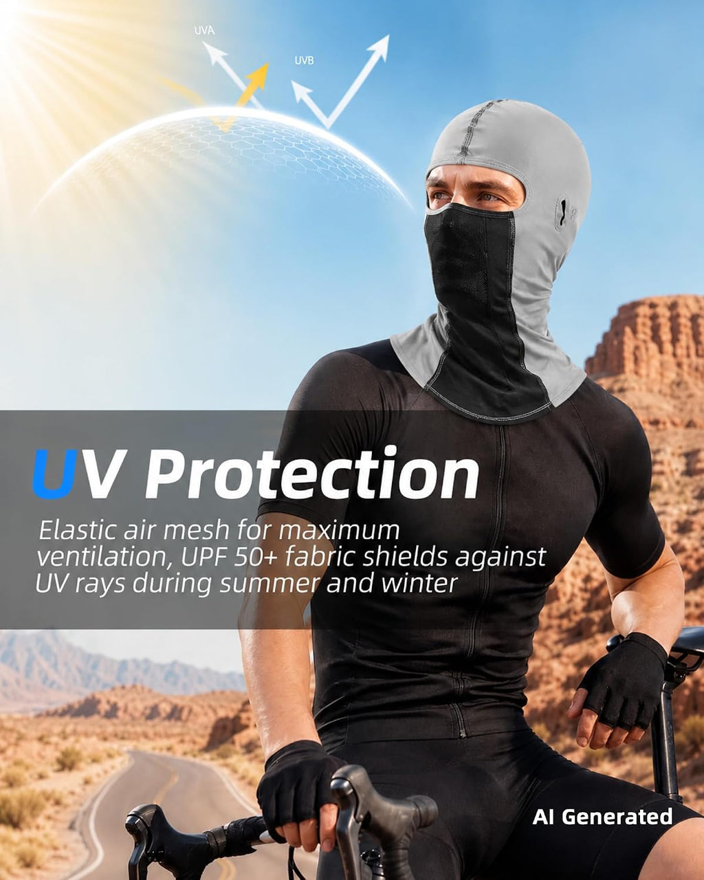 3 Pieces Unisex Ice Silk Mesh Balaclava Ski Mask, Full Cycling Face Cover