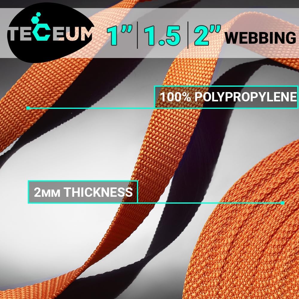 TECEUM Webbing Strap, 3/4" to 2", 10-50 Yds, Multi-Color Heavy Duty Tape