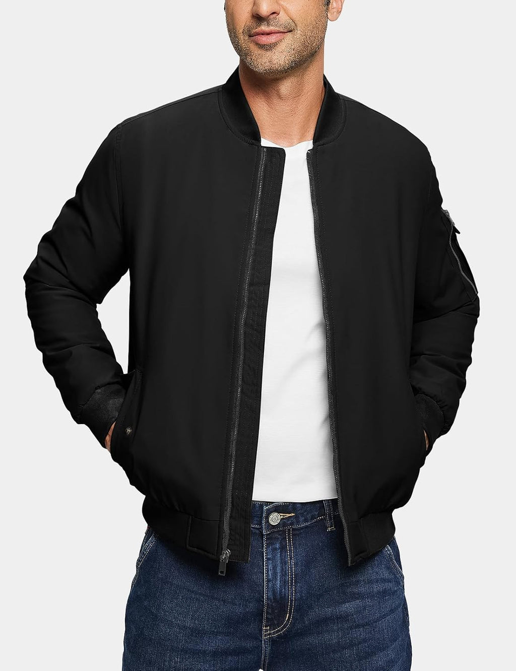 TBMPOY Men's Winter Bomber Jacket Fall Casual Windbreaker Softshell Jackets