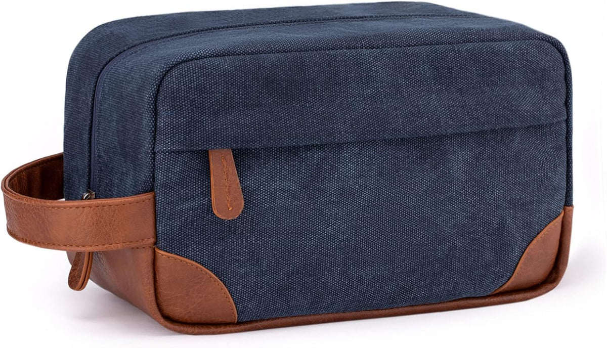 Vorspack Canvas Travel Toiletry Bag for Men, Medium, Navy Blue