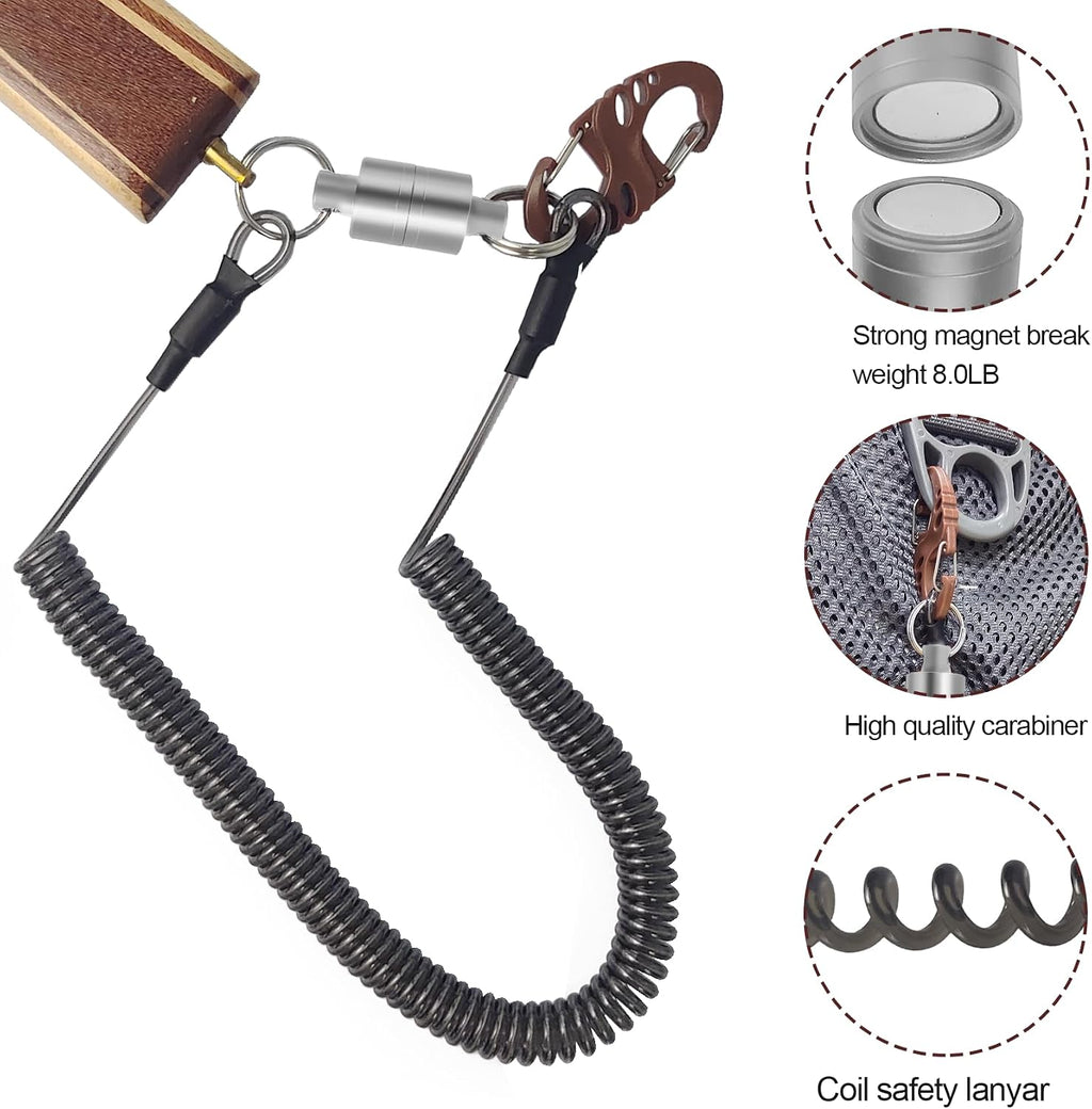 Aventik Fly Fishing Landing Net for Trout Soft Rubber Ghost Mesh Catch and Release Wooden Frame Lightweight and Tangle-Free