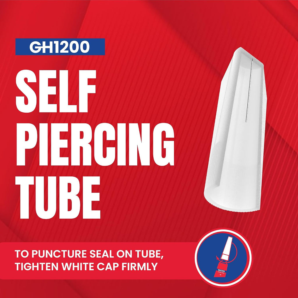 GH1200-1 Gram (Pack of 48) Single-Use Super Glue All Purpose, Super Fast, Thick & Strong Adhesive Superglue, Cyanoacrylate Glue for Hard Plastics, DIY Craft, Ceramics, Frame, Leather, Metal Etc