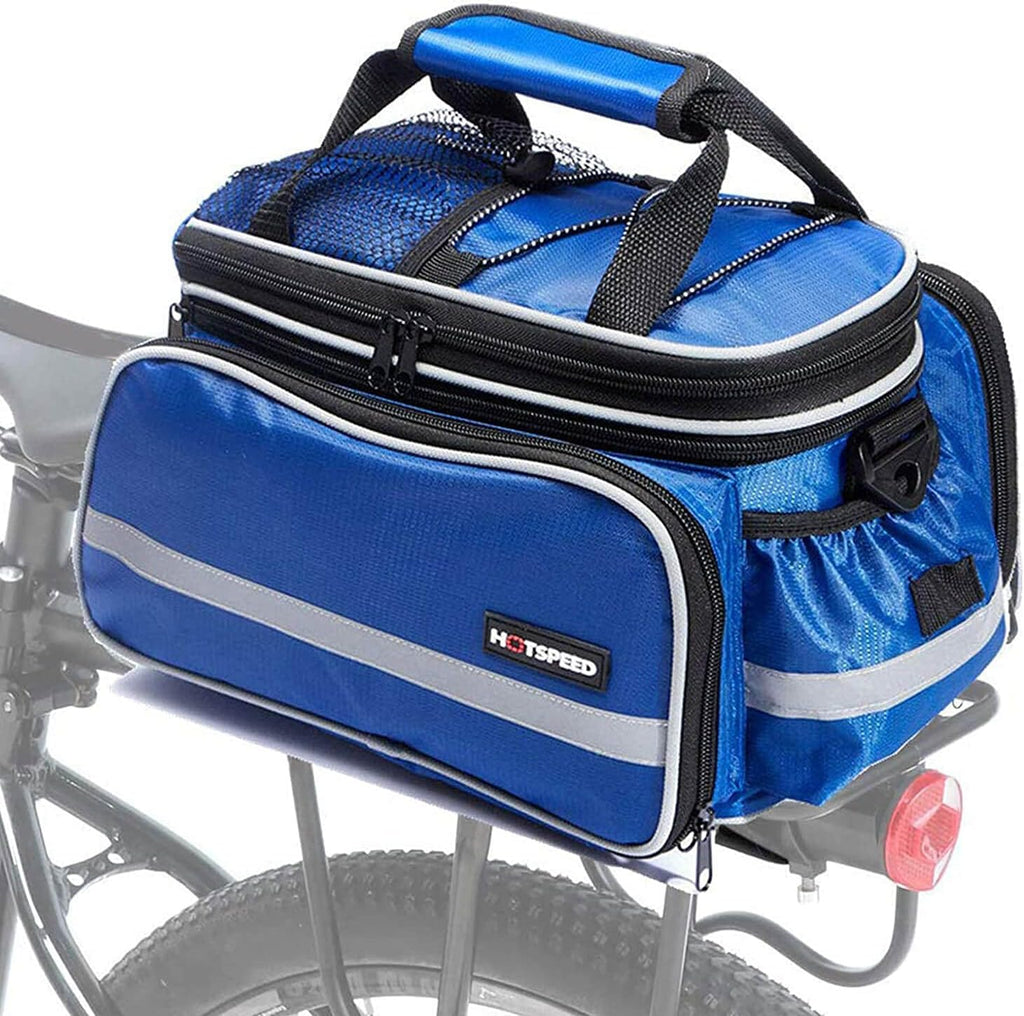 Homa Rear Seat Trunk Bag, Waterproof Multi Function Bicycle Panniers Bike Rear Bag Carrying Luggage Package Rack Panniers with Rainproof Cover (Black)