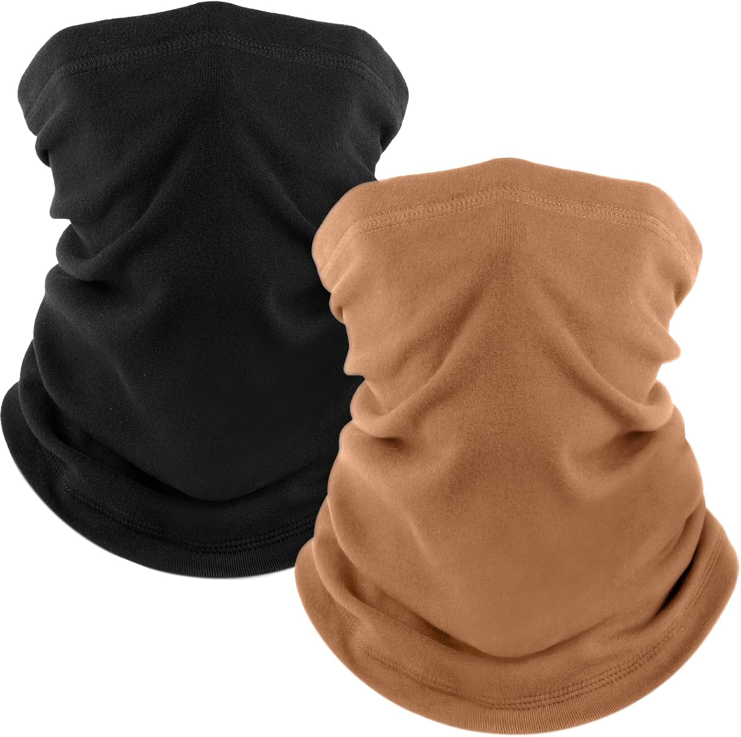 Fuinloth 2 Pack Winter Neck Gaiter, Fleece Warmer Scarf Cold Weather Mask