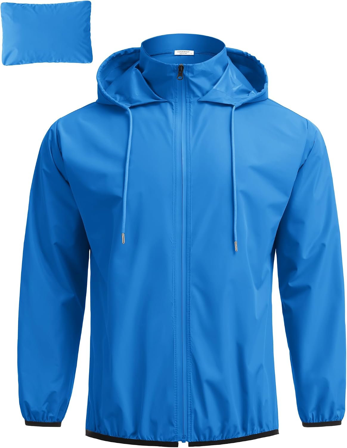 COOFANDY Men's Light Rain Jacket Packable Waterproof Raincoat Windbreaker