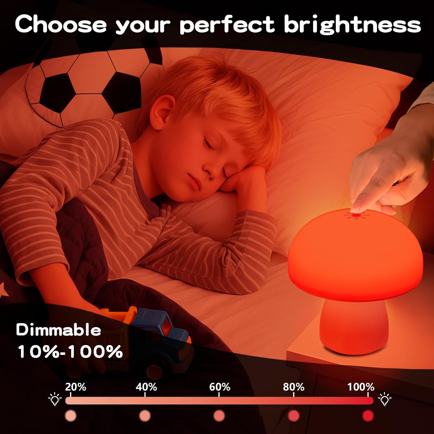Red Light Therapy Lamp, Dimmable Red Night Light for Bedroom Sleep