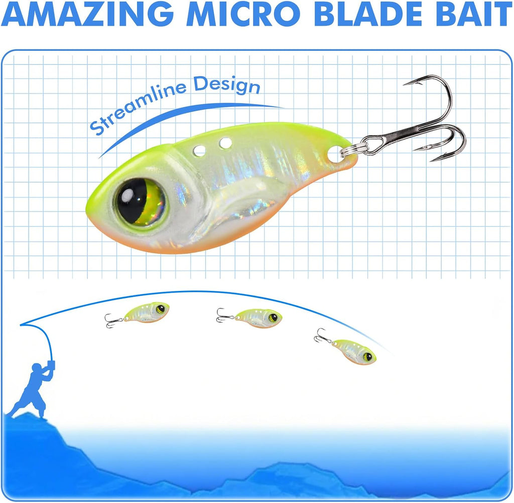 TRUSCEND Vibespinner Easy Catch Fishing Lures with BKK Hooks, Dual-Blade Spinner Baits with Double Water Disturbance and Reflective for More Bites, Blade Bait & Spoon Lure for Bass Trout Crappie Pike