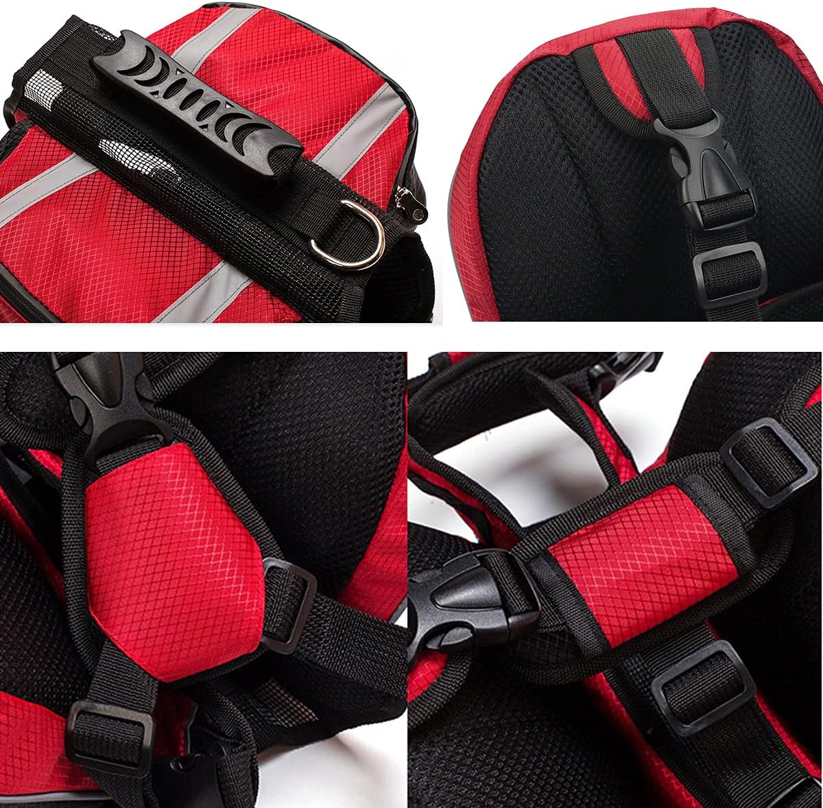 Polyester Dog Saddlebags Pack Hound Travel Camping Hiking Backpack Saddle Bag for Small Medium Large Dogs (Neon Green,M)
