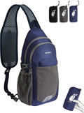 WATERFLY Packable Sling Bag RFID Travel Crossbody Backpack for Women Men