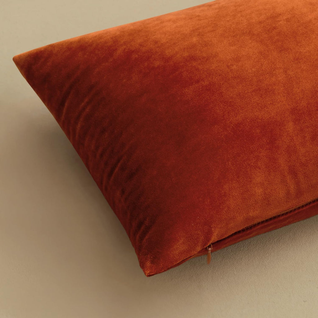 MIULEE Velvet Fall Throw Pillow Covers 18x18 Inch Pack of 2 Burnt Orange