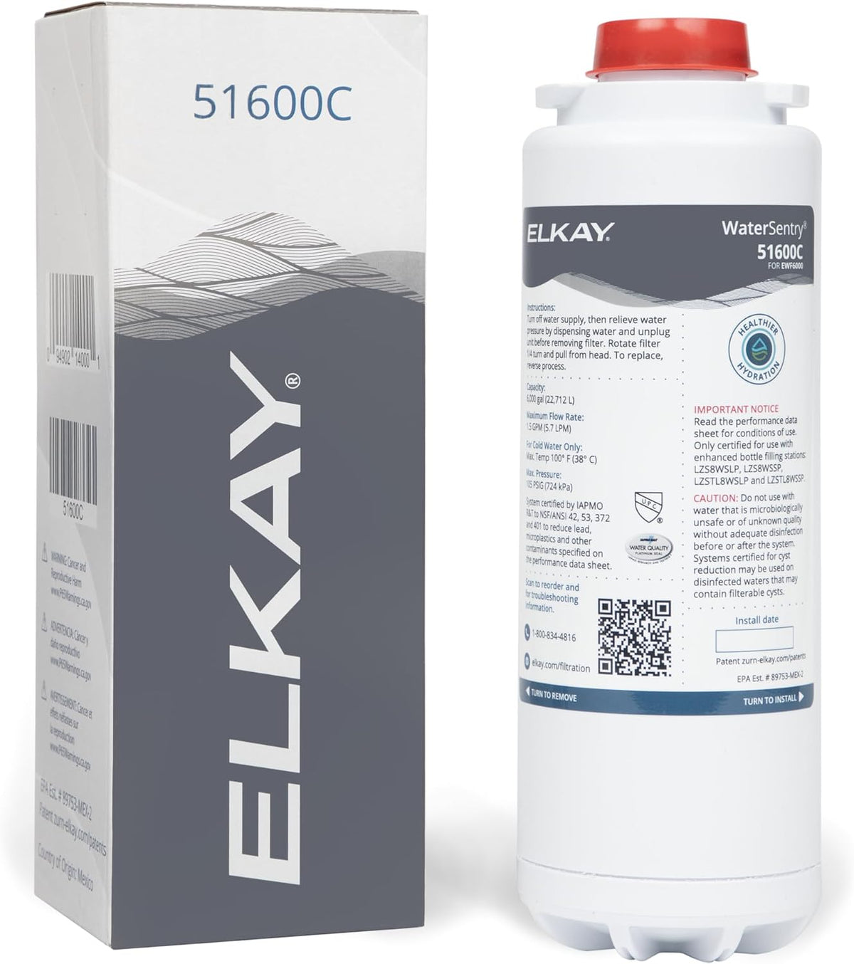 Elkay Genuine WaterSentry 51600C High Capacity Replacement Filter