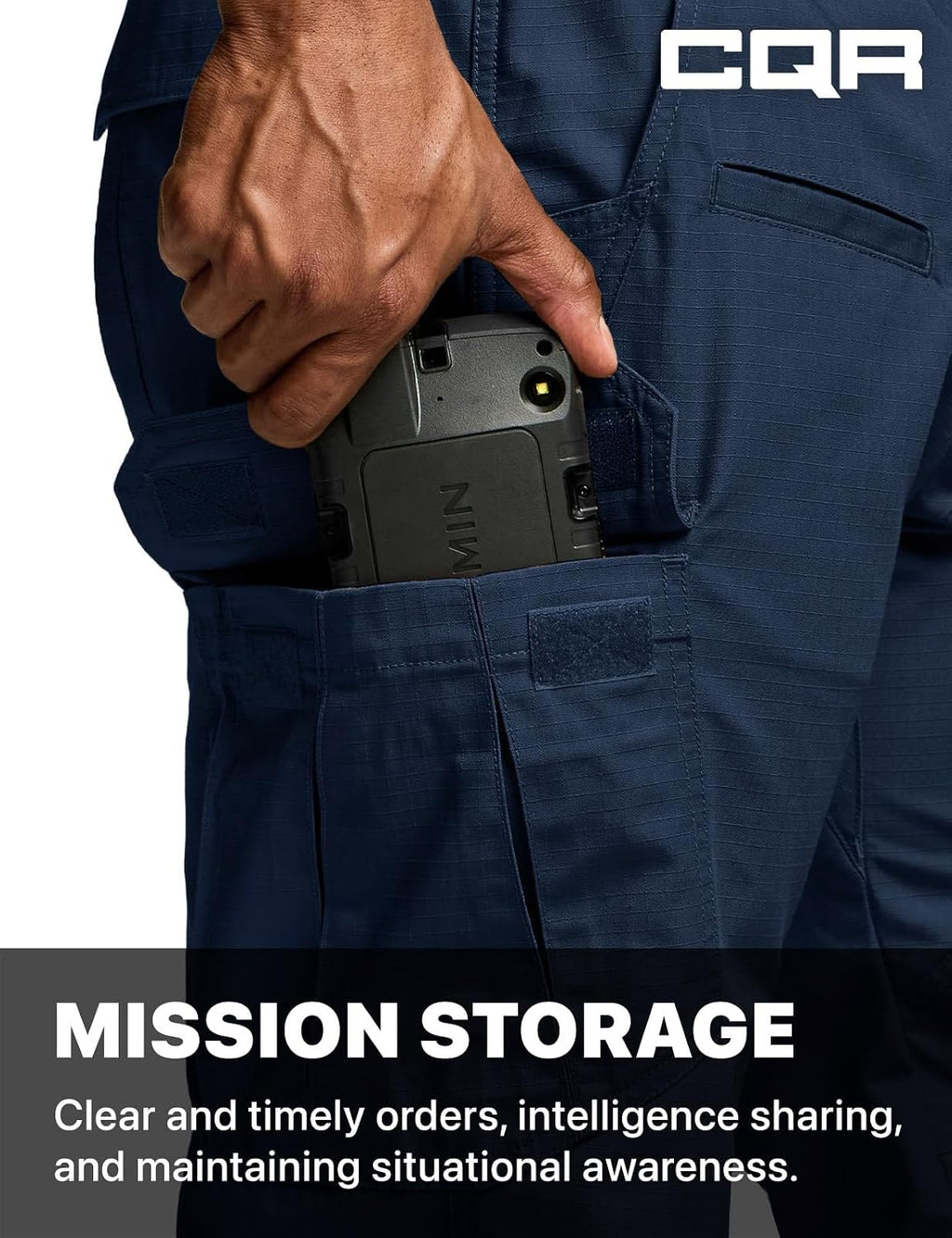 CQR Men's Tactical Pants, Water Resistant Ripstop Cargo Pants, Lightweight EDC Work Hiking Pants, Outdoor Apparel