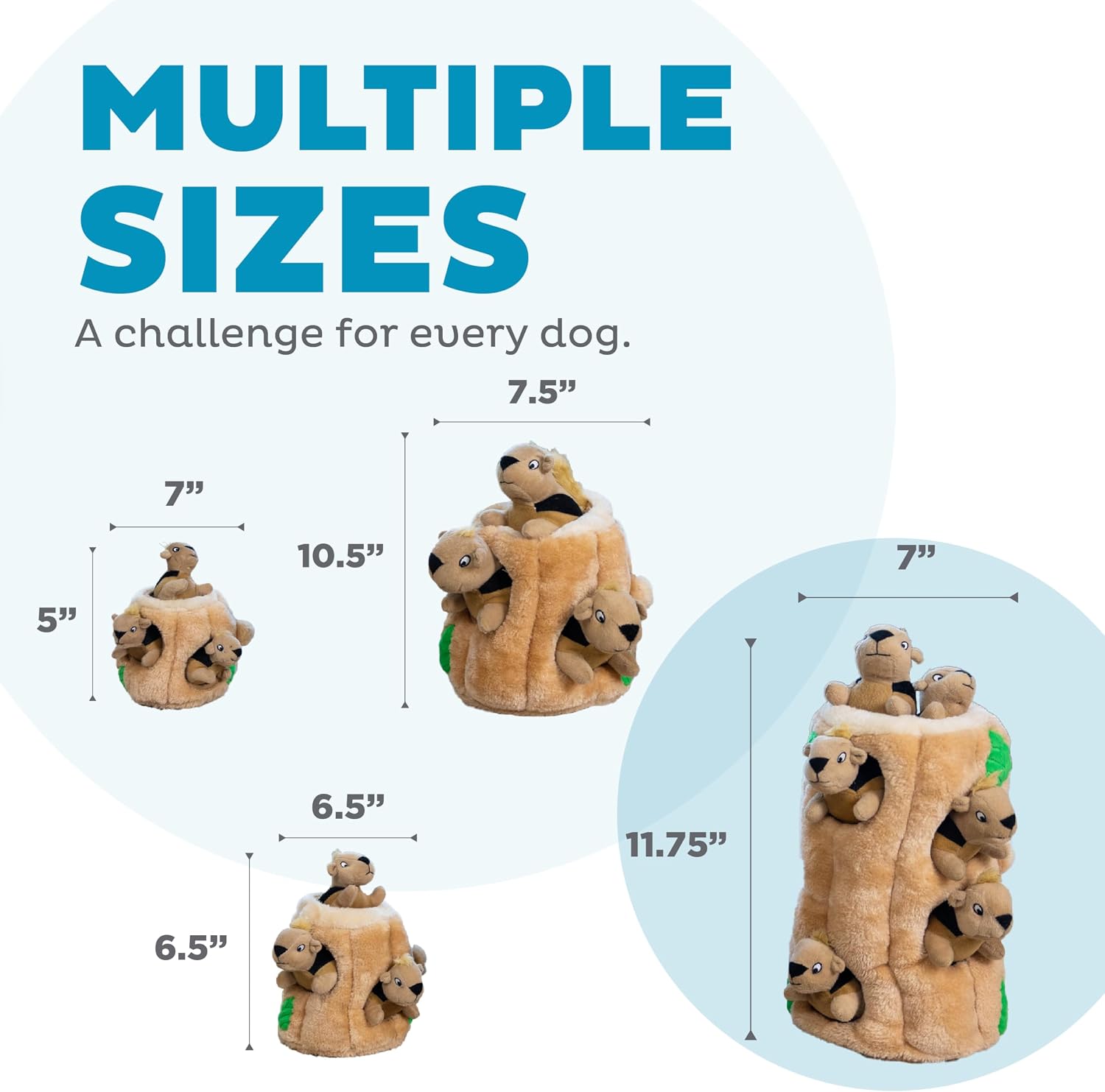 Outward Hound Hide-A-Squirrel Plush Squeaky Dog Toy, XL, 7" x 11.8"