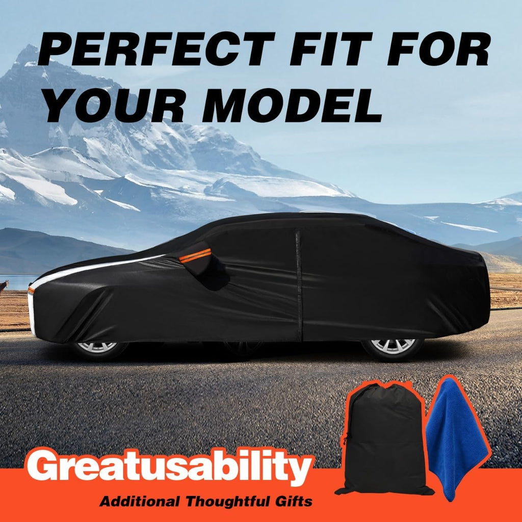 Honda Civic Sedan (NO FIT hatchback)Car Cover 100% Waterproof All Weather, Multi-Layers Sedan Car Cover Custom Fit 1993-2026 Honda Civic Sedan, Full Exterior Covers Rain Sun UV Protection with Zipper.