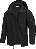 33,000ft Men's Hooded Fleece Lined Rain Shell Jacket Waterproof Lightweight