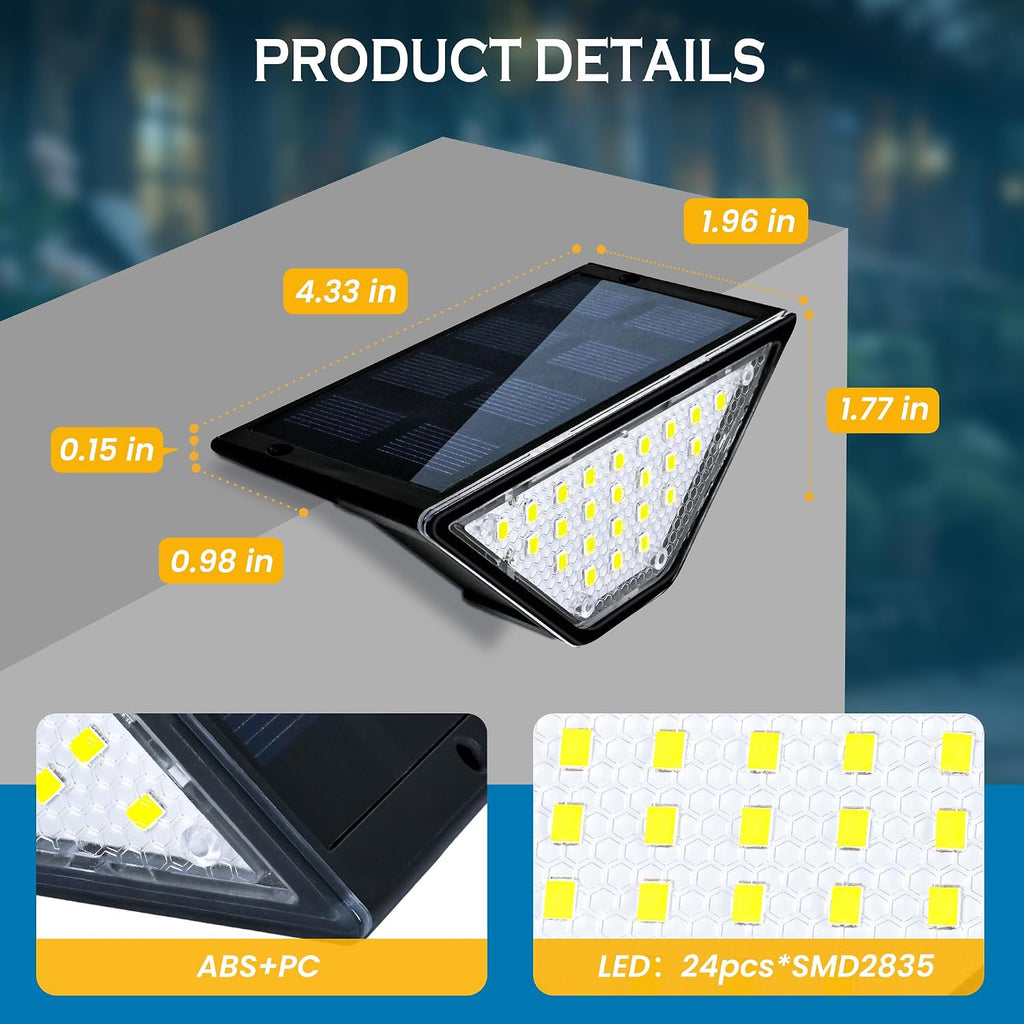 Solar Step Lights, Stair Lights Outdoor Waterproof Decor 6 Pack Cold White