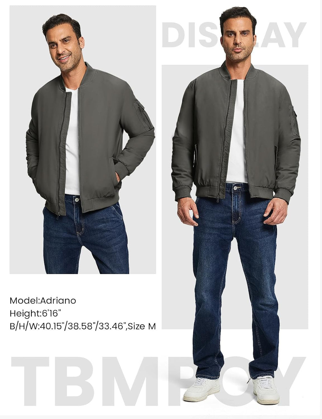 TBMPOY Men's Winter Bomber Jacket Fall Casual Windbreaker Softshell Jackets